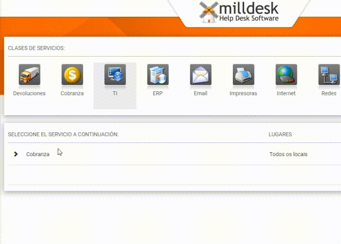 Gif Catálogo de Servicios Milldesk. Recursos de Milldesk que resuelven los principales problemas de soporte de TI en poco tiempo!